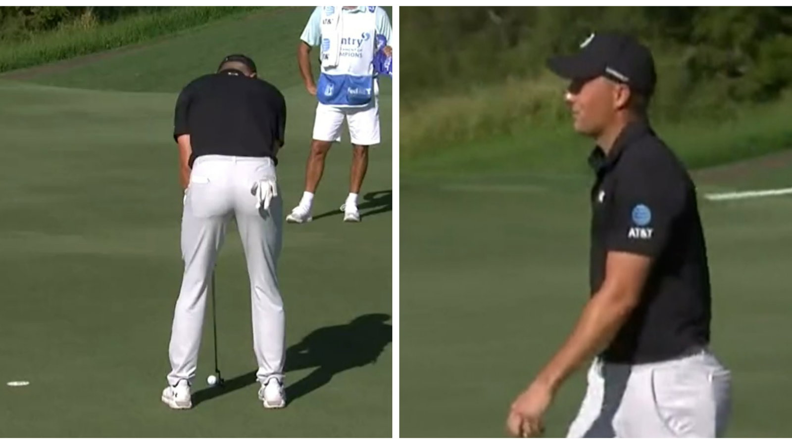 Jordan Spieth CALLS OUT chatty fan for gambling over his knee knocker putt